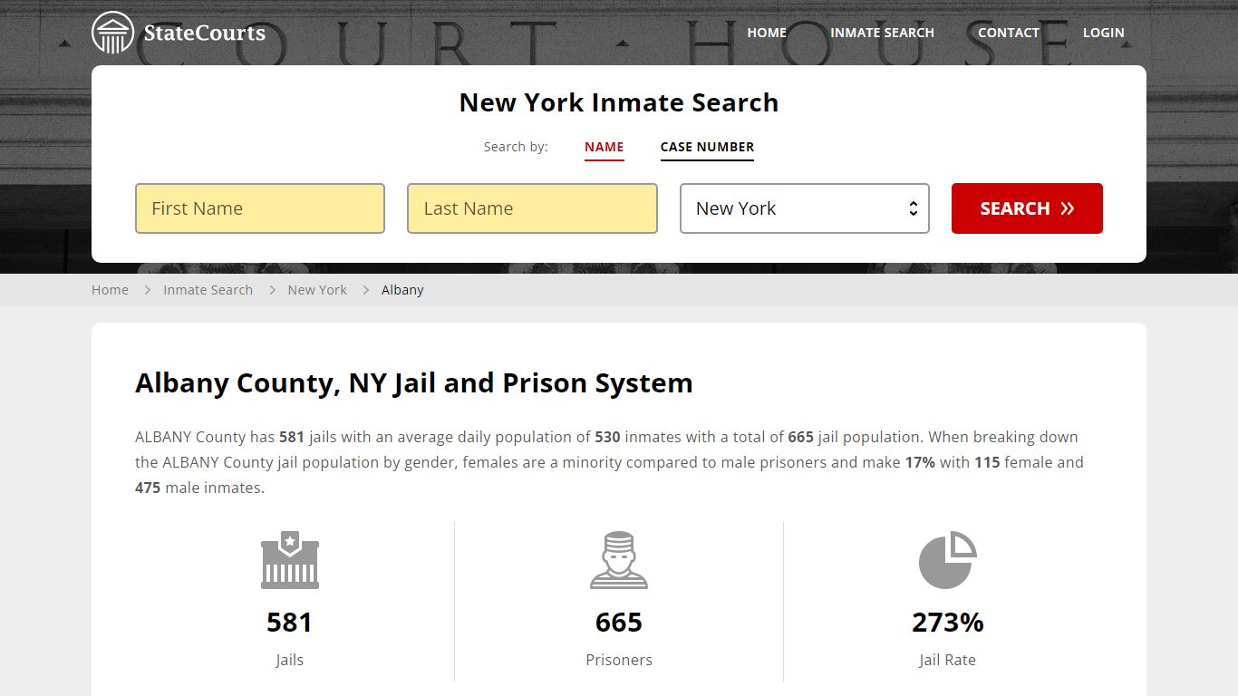 Albany County, NY Inmate Search - StateCourts